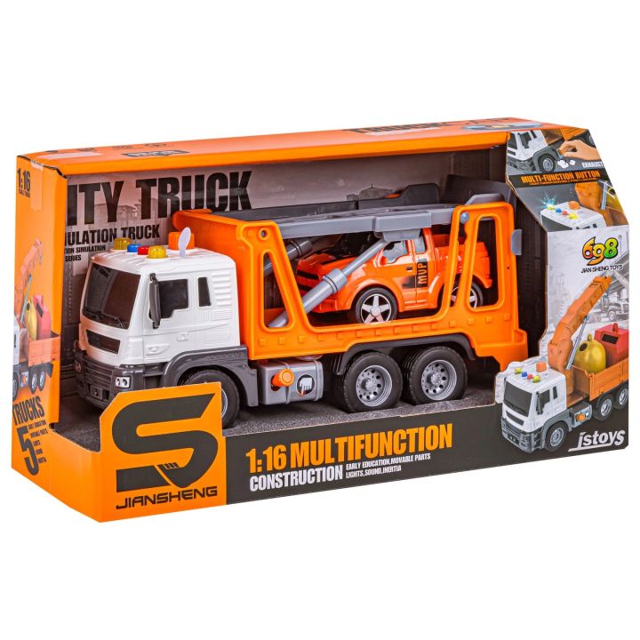 Multifunkcyjna Ciężarówka, Laweta, Transporter + Samochód Pomoc Drogowa 1:16 Auto