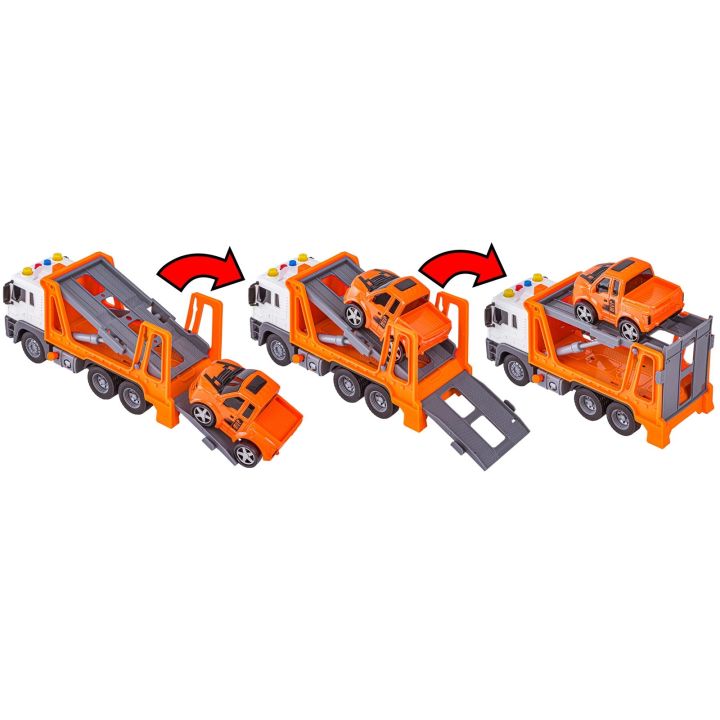 Multifunkcyjna Ciężarówka, Laweta, Transporter + Samochód Pomoc Drogowa 1:16 Auto