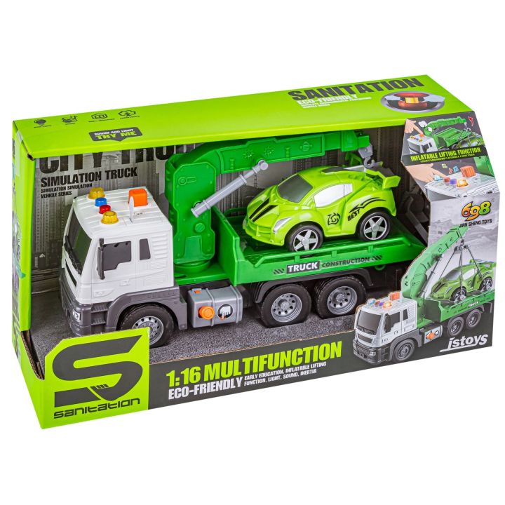 Multifunkcyjna Ciężarówka, Laweta, Dźwig, Transporter + Samochód 1:16