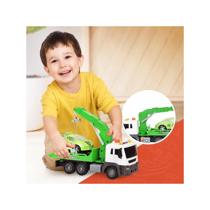 Multifunkcyjna Ciężarówka, Laweta, Dźwig, Transporter + Samochód 1:16