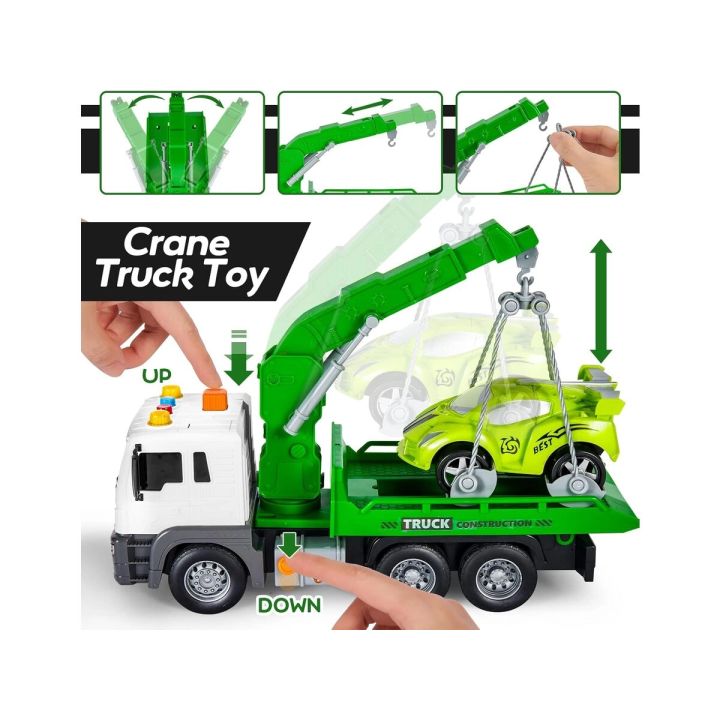 Multifunkcyjna Ciężarówka, Laweta, Dźwig, Transporter + Samochód 1:16