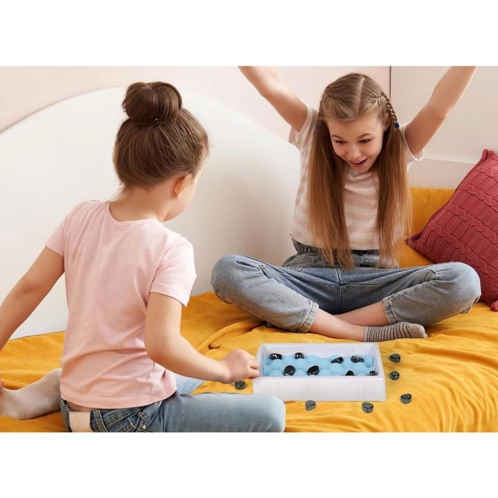 Gra Szachy Kamienie Magnetyczne Planszowa, Magnetyczna Gra Strategiczna, Magnetic Chess + Podkładka