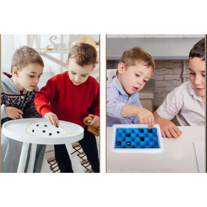 Gra Szachy Kamienie Magnetyczne Planszowa, Magnetyczna Gra Strategiczna, Magnetic Chess + Podkładka