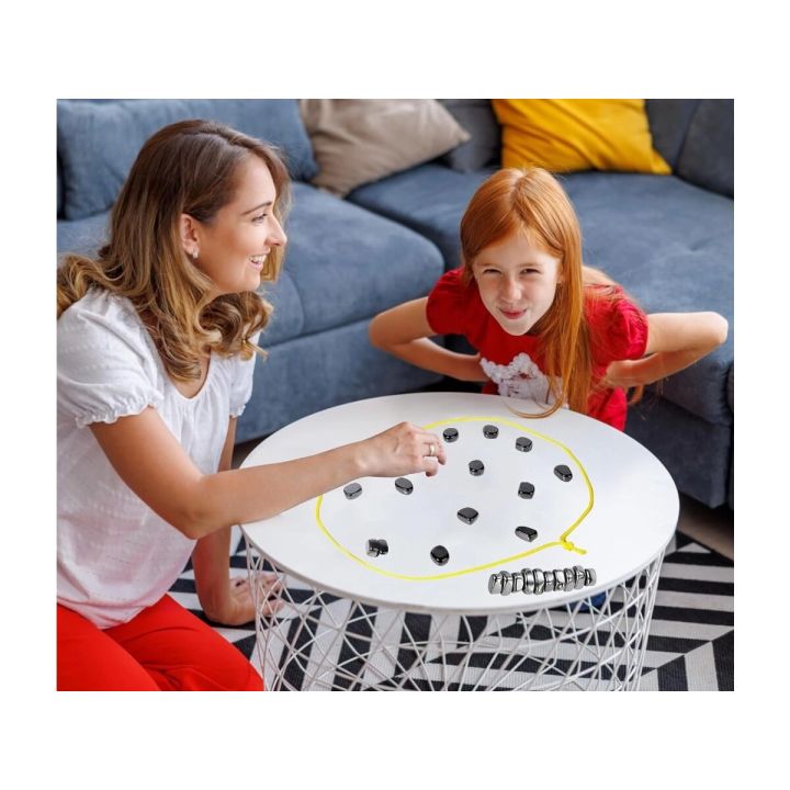 Gra Szachy Kamienie Magnetyczne Planszowa, Magnetyczna Gra Strategiczna, Magnetic Chess + Podkładka