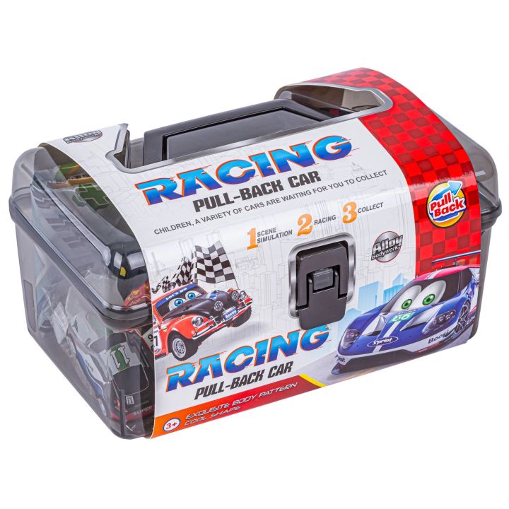 Auta Resoraki 25 Szt. Samochody w kuferku + Podkładka + Akcesoria, Zestaw samochodów wyścigowych