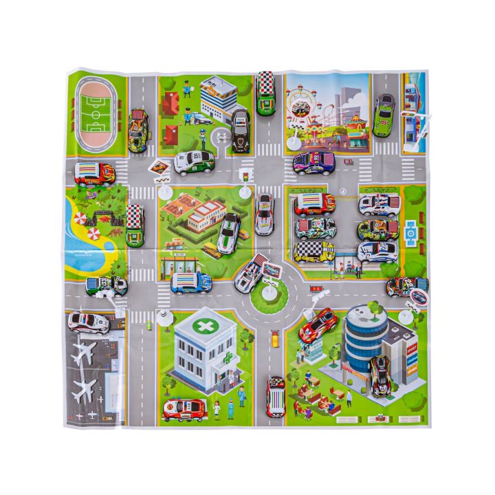 Auta Resoraki 25 Szt. Samochody w kuferku + Podkładka + Akcesoria, Zestaw samochodów wyścigowych