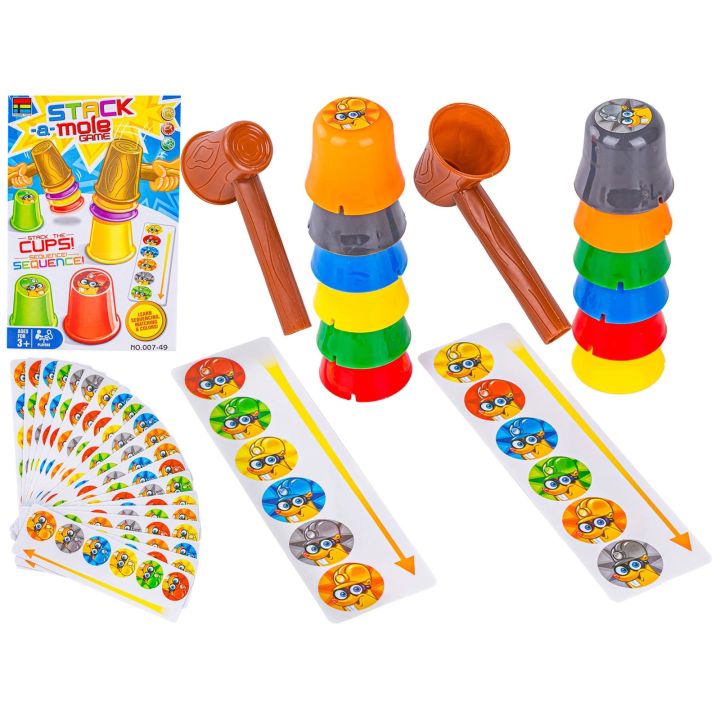 Gra zręcznościowa na refleks ZBUDUJ WIEŻĘ KUBKI, Ułóż kolorowe kubeczki