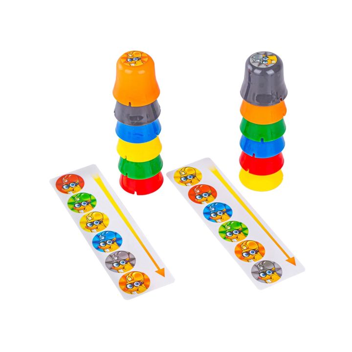 Gra zręcznościowa na refleks ZBUDUJ WIEŻĘ KUBKI, Ułóż kolorowe kubeczki