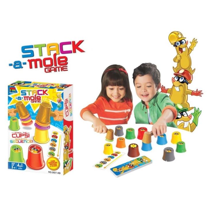 Gra zręcznościowa na refleks ZBUDUJ WIEŻĘ KUBKI, Ułóż kolorowe kubeczki