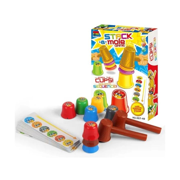 Gra zręcznościowa na refleks ZBUDUJ WIEŻĘ KUBKI, Ułóż kolorowe kubeczki