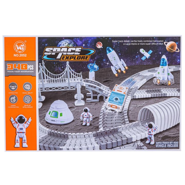 TOR WYŚCIGOWY Samochodowy Stacja Kosmiczna, KOSMOS Rakieta Kosmiczna 332 el.