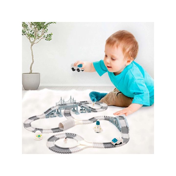 TOR WYŚCIGOWY Samochodowy Stacja Kosmiczna, KOSMOS Rakieta Kosmiczna 332 el.