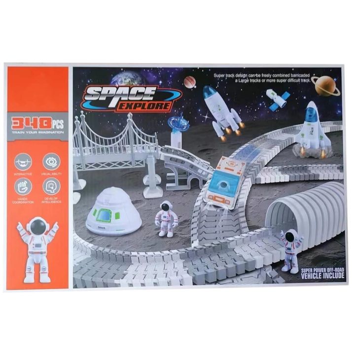 TOR WYŚCIGOWY Samochodowy Stacja Kosmiczna, KOSMOS Rakieta Kosmiczna 332 el.