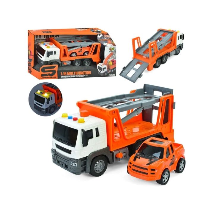 Multifunkcyjna Ciężarówka, Laweta, Transporter + Samochód Pomoc Drogowa 1:16 Auto Przecena 1
