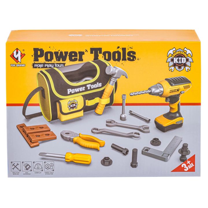 Torba Narzędziowa Zestaw Narzędzi Dla Małego Majsterkowicza, Wkrętarka + Akcesoria