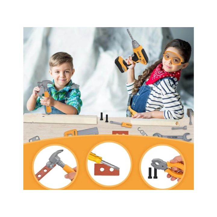 Torba Narzędziowa Zestaw Narzędzi Dla Małego Majsterkowicza, Wkrętarka + Akcesoria