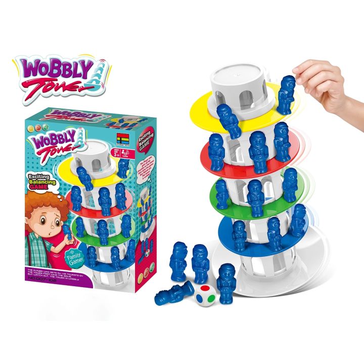 Rodzinna gra zręcznościowa CHWIEJNA WIEŻA "Wobbly Tower" Ruchoma, krzywa wieża