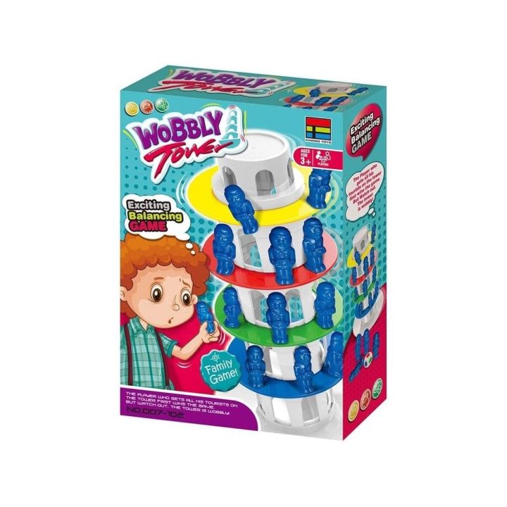Rodzinna gra zręcznościowa CHWIEJNA WIEŻA "Wobbly Tower" Ruchoma, krzywa wieża
