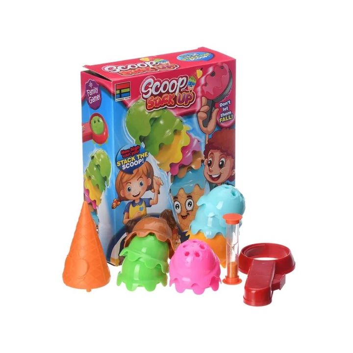 Rodzinna gra zręcznościowa SZALONE GAŁKI Lody w waflu Ułóż lodową wieżę