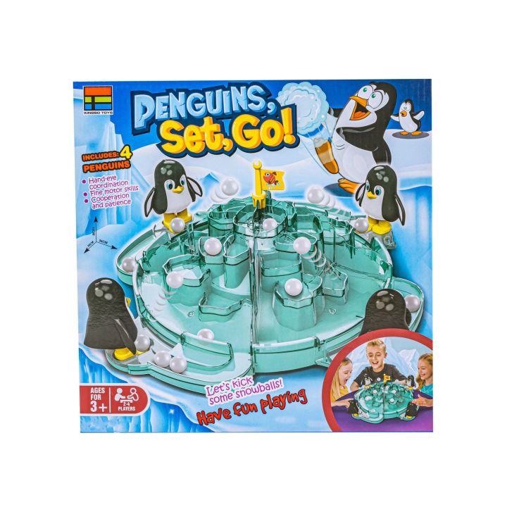 Rodzinna gra zręcznościowa, planszowa PINGWINKOWE PIŁKARZYKI, Piłka nożna "Penguins, Set, Go!"