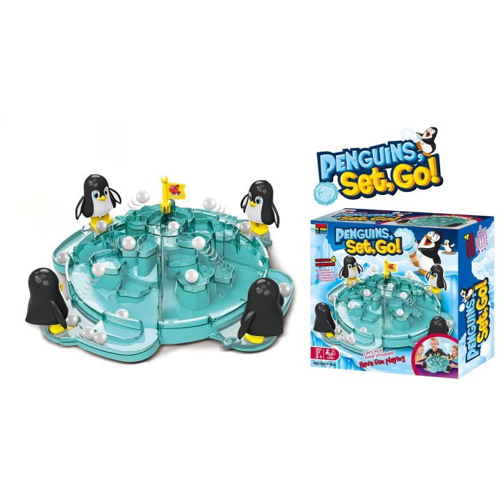 Rodzinna gra zręcznościowa, planszowa PINGWINKOWE PIŁKARZYKI, Piłka nożna "Penguins, Set, Go!"