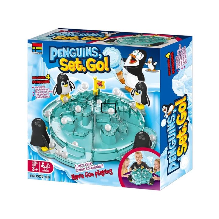 Rodzinna gra zręcznościowa, planszowa PINGWINKOWE PIŁKARZYKI, Piłka nożna "Penguins, Set, Go!"