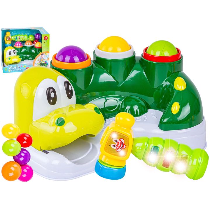 Zręcznościowa gra dla najmłodszych Zbijak, Wbij Piłeczkę, Wesoły Krokodyl