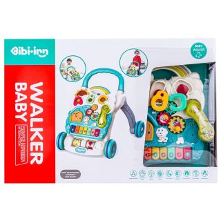 Edukacyjny Chodzik dla dzieci, Jeździk Muzyczny, Pchacz Niebieski Przecena 1