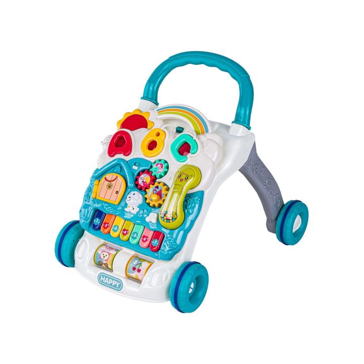 Edukacyjny Chodzik dla dzieci, Jeździk Muzyczny, Pchacz Niebieski Przecena 1