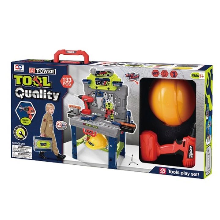 Zestaw Majsterkowicza Mechanika Warsztat Stolarski Walizka Stolik Wkrętarka Narzędzia