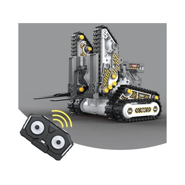 Klocki 176 El. Zestaw do składania MASZYNY BUDOWALNE 4w1 RC Koparka Czołg Wózek Widłowy Zdalnie Sterowane