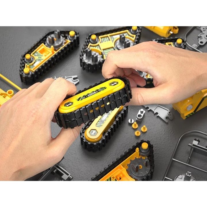 Klocki 176 El. Zestaw do składania MASZYNY BUDOWALNE 4w1 RC Koparka Czołg Wózek Widłowy Zdalnie Sterowane