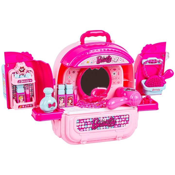 Domek Dla Lalek Toaletka W Walizce Plecak Zestaw 3w1 + Akcesoria