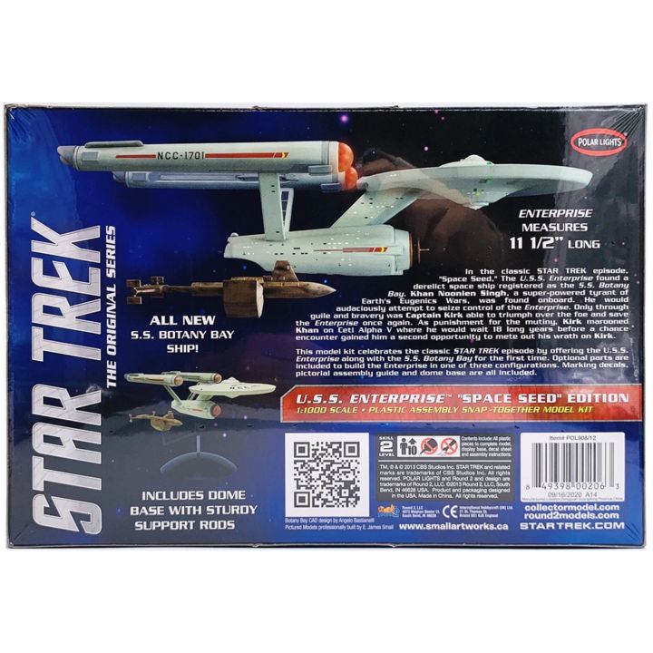 USS Enterprise Space Seed – Statek kosmiczny z serialu Star Trek | Model plastikowy do sklejania Polar Lights (skala 1:1000)