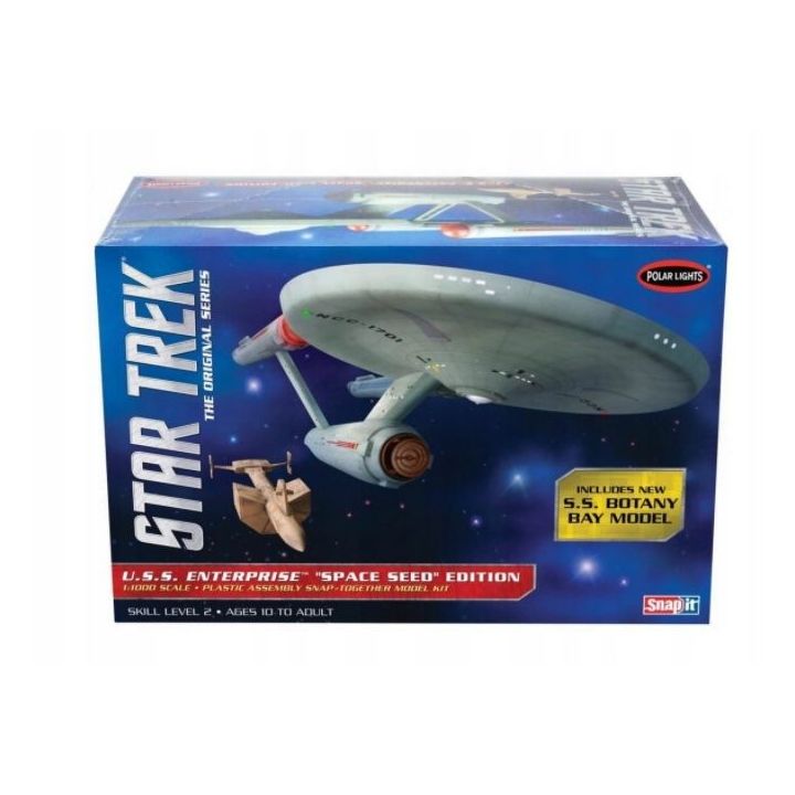 USS Enterprise Space Seed – Statek kosmiczny z serialu Star Trek | Model plastikowy do sklejania Polar Lights (skala 1:1000)