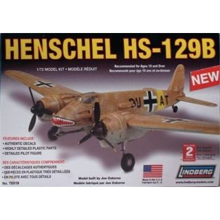 Henschel HS-129B (Fliegender Büchsenöffner) – Szturmowiec Niemiecki | Model plastikowy do sklejania Lindberg (skala 1:72)