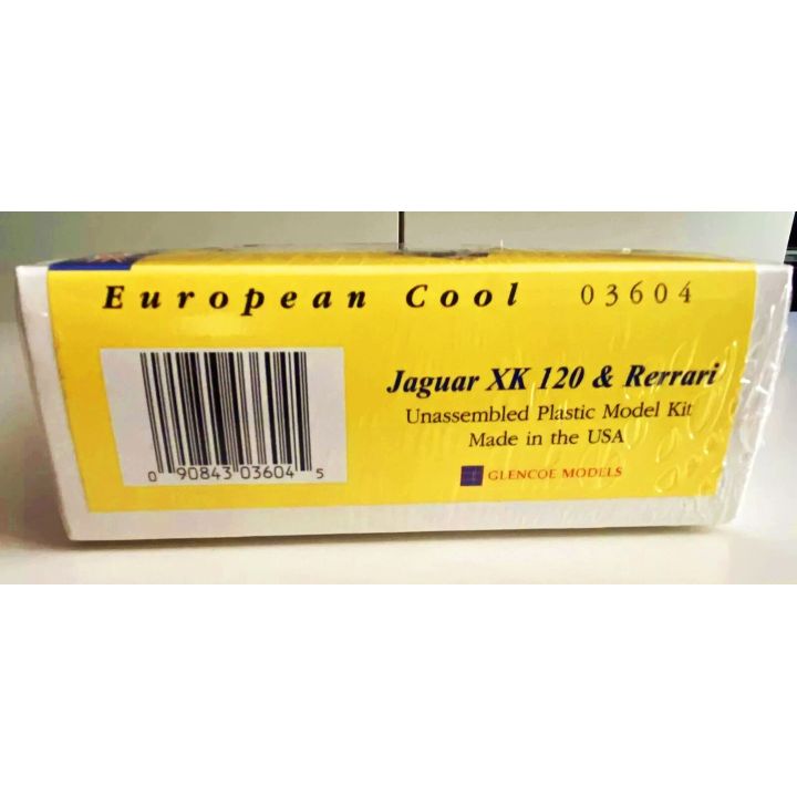 Jaguar XK-120 i Ferrari 250 – Zestaw European Cool | 2 modele plastikowe do sklejania Glencoe Models (skala 1:72)