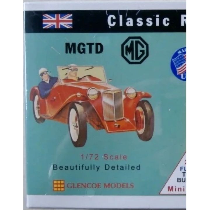 MG-TD i T-Bird 1958 – Zestaw Classic Roadsters | 2 modele plastikowe do sklejania Glencoe Models (skala 1:72)