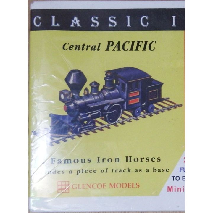 Central Pacific i Cabbage Stack – Zestaw Classic Iron Horses | 2 modele plastikowe do sklejania Glencoe Models (skala 1:120)