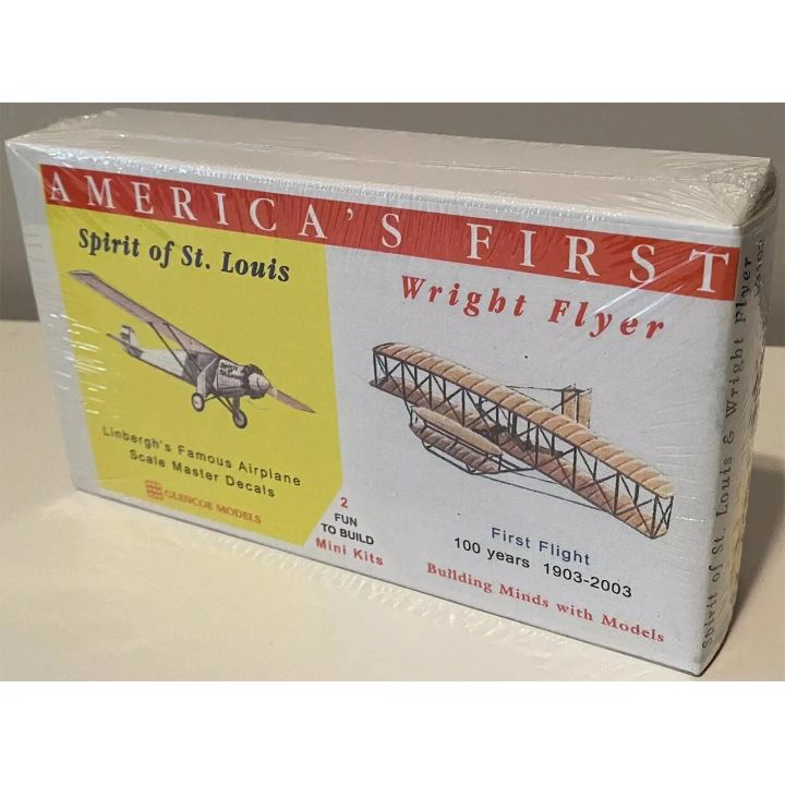 Spirit of St. Louis i Wright Flyer – Zestaw America’s First | 2 modele plastik. do sklejania Glencoe Models (skala 1:110 i 100)