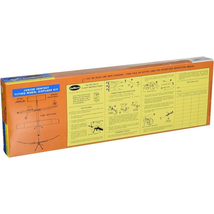 Javelin – Lekki samolot z napędem gumowym lub elektrycznym | Model balsowy do budowy Guillows (rozpiętość 61 cm)