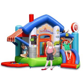 Happy Store, Ogrodowy Dmuchaniec 380 cm (Zamek Dmuchany) – Trampolina i Zjeżdżalnia jak sklep | Wesoły park rozrywki dla dzieci