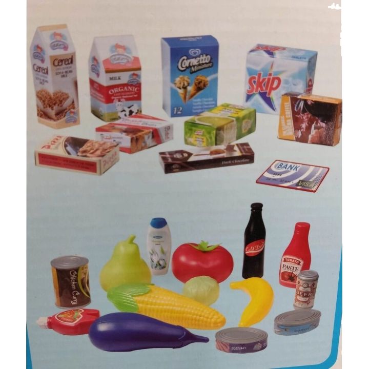 Wózek Sklepowy dla Dzieci Interaktywny – Kalkulator i 24 artykuły spożywcze, produkty | Zabawa w zakupy jak dorosły