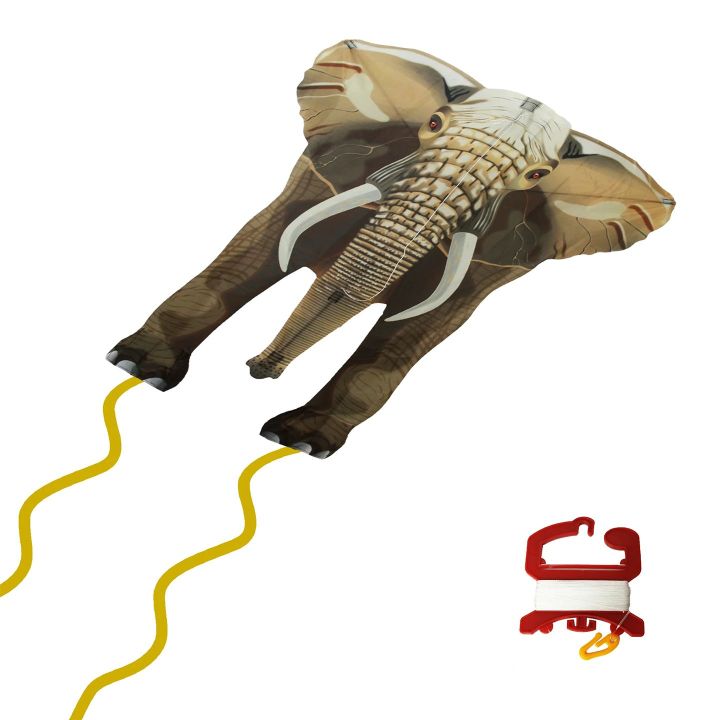 Latawiec SkyZoo Elephant – Majestatyczny słoń unoszący się w chmurach | Tropikalny latawiec nylonowy 102 cm