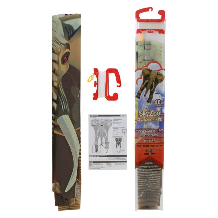 Latawiec SkyZoo Elephant – Majestatyczny słoń unoszący się w chmurach | Tropikalny latawiec nylonowy 102 cm