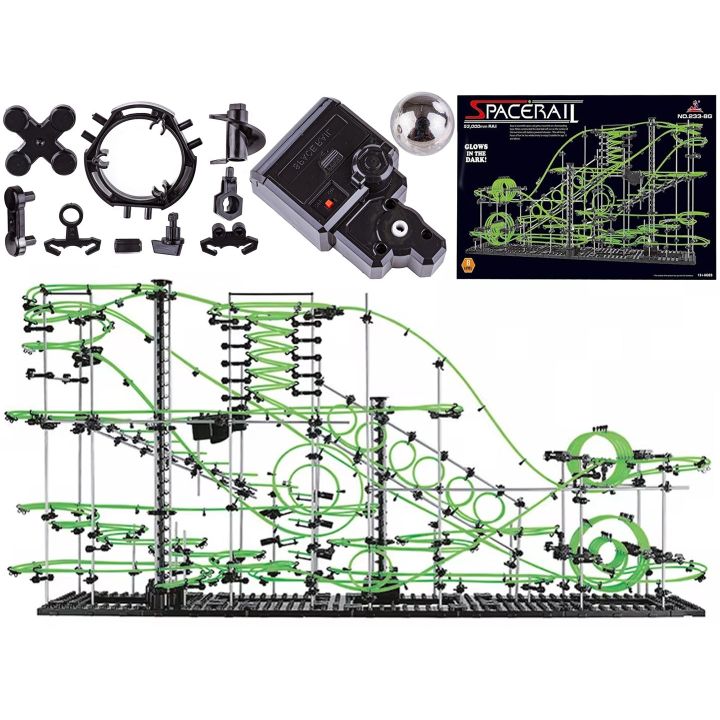 SpaceRail Level 8G GLOW (Świecące Żyłki) – Złożony Tor Kulkowy 3D 53 m | Kreatywny Rollercoaster