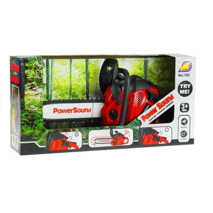 Piła Łańcuchowa Zabawkowa dla Dzieci – Dźwięki rozruchu i obracający się łańcuch | Narzędzie małego drwala