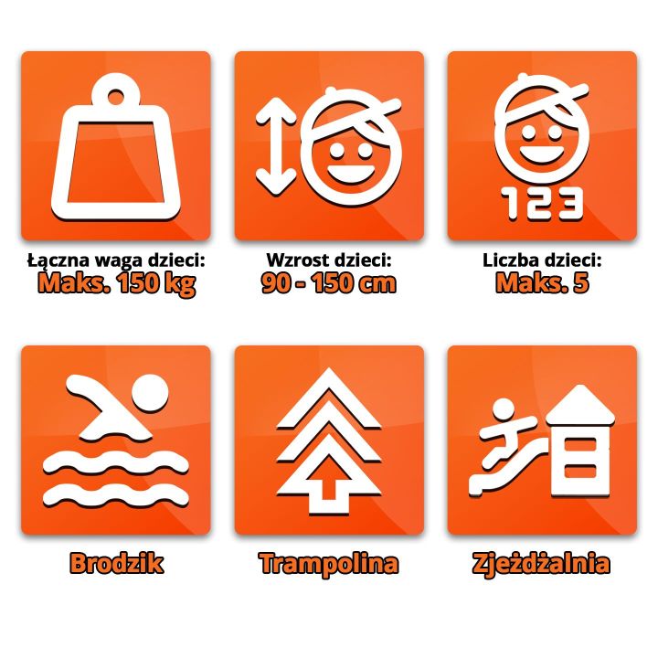 Słoneczna Oaza, Wodny Dmuchaniec 7w1 (Zamek Dmuchany) – Trampolina, zjeżdżalnie i brodzik | Letni park rozrywki w ogrodzie