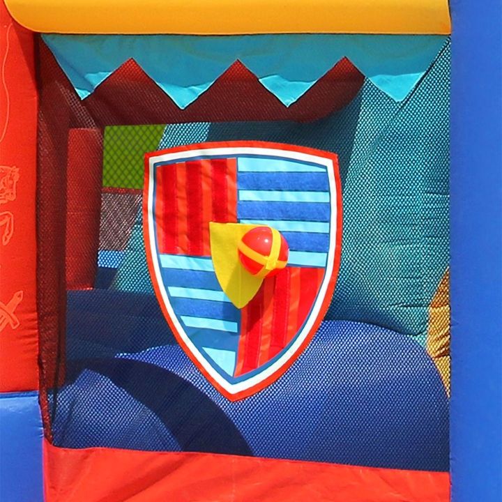 HappyHop, Dmuchany Zamek Ogrodowy 13w1 (Dmuchaniec) – Trampolina, zjeżdżalnia i wspinaczka | Różnorodny plac zabaw dla dzieci