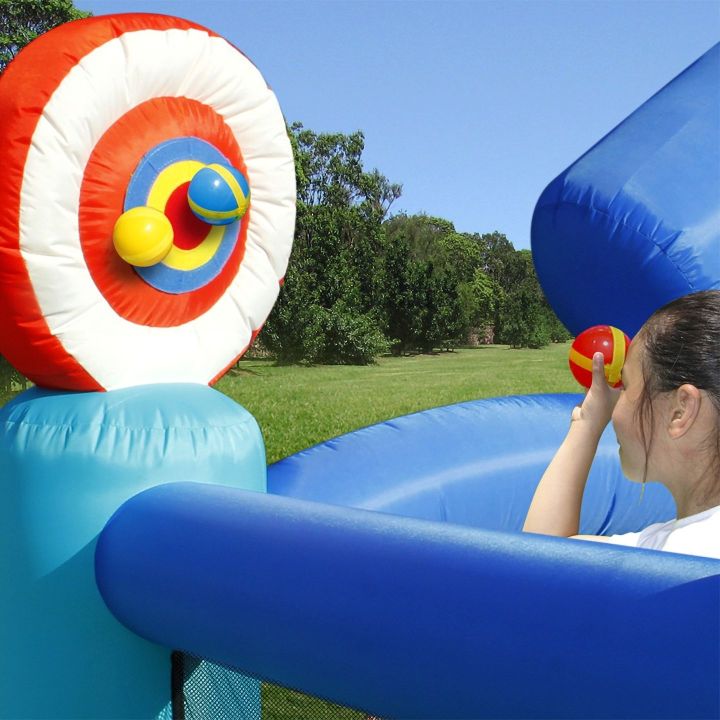 Happy Store, Ogrodowy Dmuchaniec 380 cm (Zamek Dmuchany) – Trampolina i Zjeżdżalnia jak sklep | Wesoły park rozrywki dla dzieci